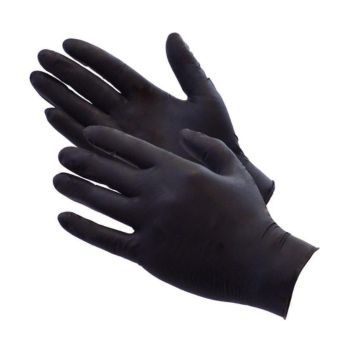 Black vinyl gloves